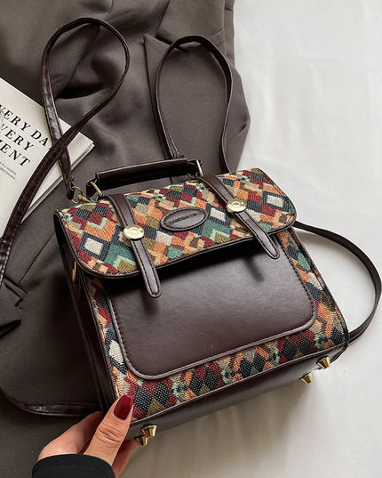Vintage Lederrucksack mit Rautensteppung – Dein vielseitiger Begleiter