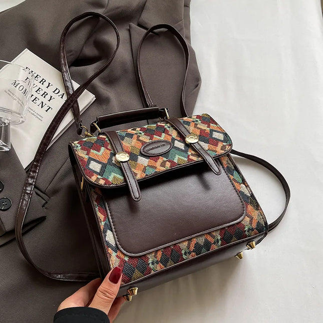 Vintage Lederrucksack mit Rautensteppung – Dein vielseitiger Begleiter