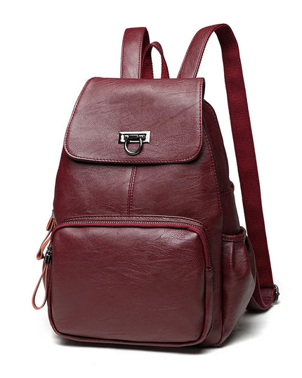 Eleganter Damen Leder Rucksack aus Schafsleder – Weinrot & Wasserfest