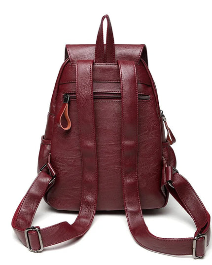 Eleganter Damen Leder Rucksack aus Schafsleder – Weinrot & Wasserfest
