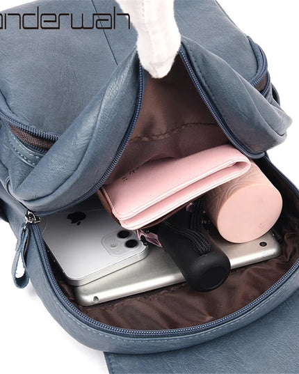 Lederrucksack Damen Vintage Stil – Geräumig für Alltag & Reise