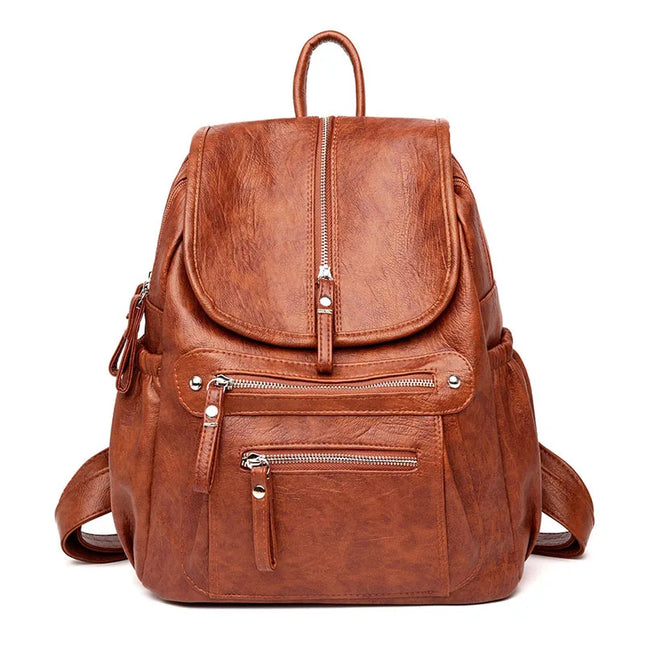 Vintage Lederrucksack für Damen – Schultertasche & Reisebegleiter