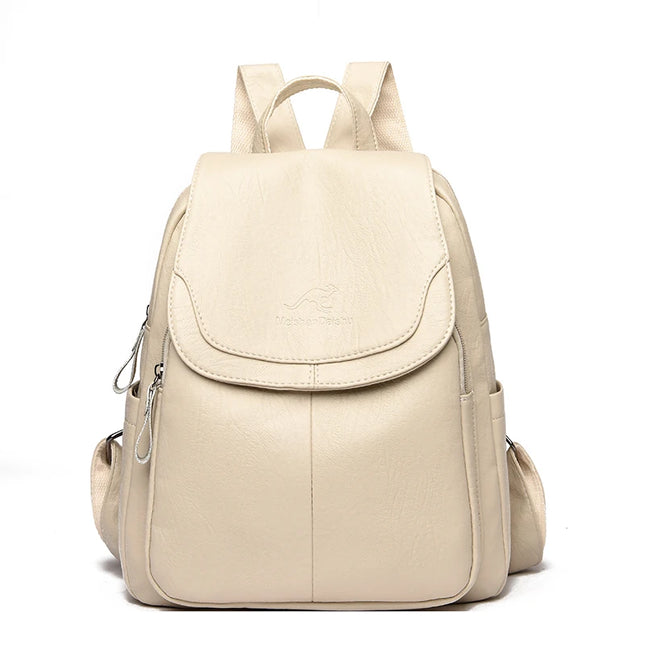 Damen Leder Rucksack Vintage: Weiche Schultertasche für Alltag & Reise