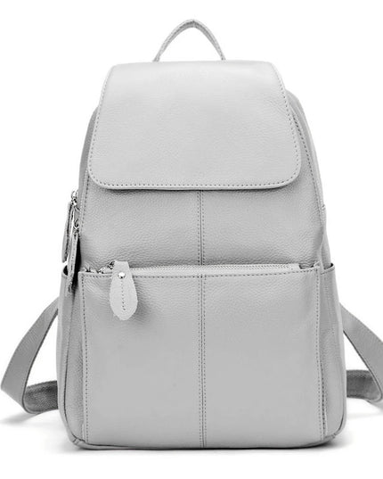 Damen Lederrucksack Schwarz Weiß mit Diebstahlschutz – Groß & Stylish