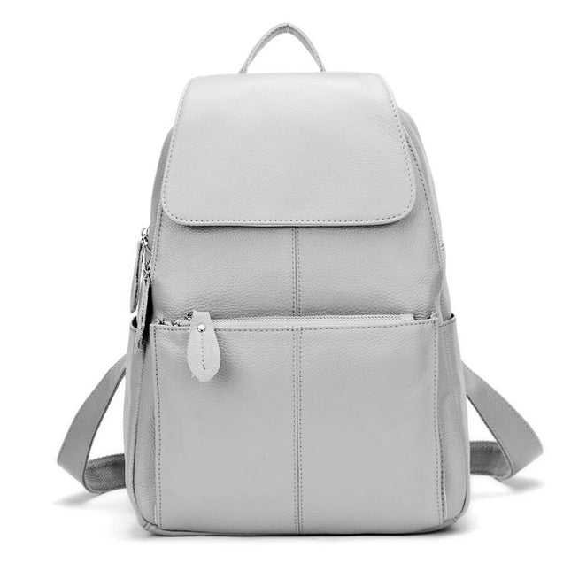 Damen Lederrucksack Schwarz Weiß mit Diebstahlschutz – Groß & Stylish