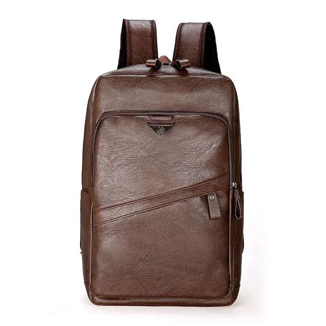 Robuster Leder-Look Rucksack für Herren & Laptop | Schule & Freizeit