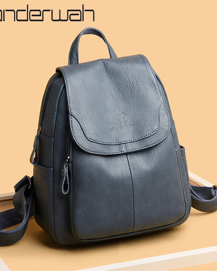 Vintage Leder Rucksack Damen – Groß, Vielseitig für Alltag & Reise