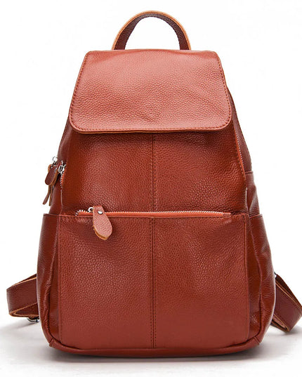 Eleganter Damen Leder Rucksack Weiß/Schwarz – Mit Diebstahlschutz