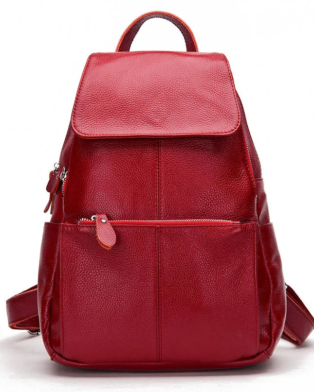 Stilvoller Damen Lederrucksack Schwarz-Weiß mit Diebstahlschutz