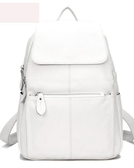 Stylischer Damen Lederrucksack Schwarz-Weiß mit Diebstahlschutz