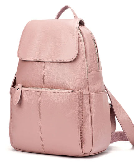 Stilvoller Leder Rucksack für Damen: Schwarz-Weiß, Diebstahlschutz