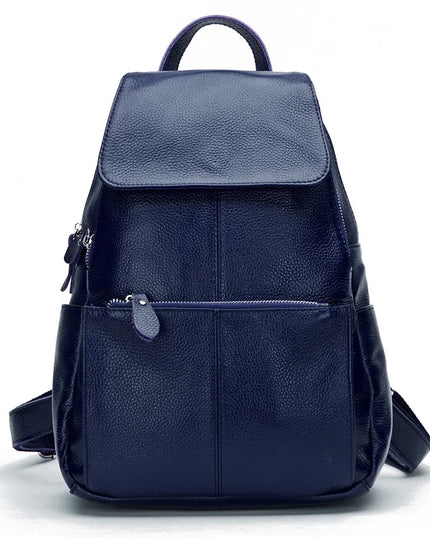 Stilvoller Damen Lederrucksack: Schwarz-Weiß, Diebstahlschutz, Groß