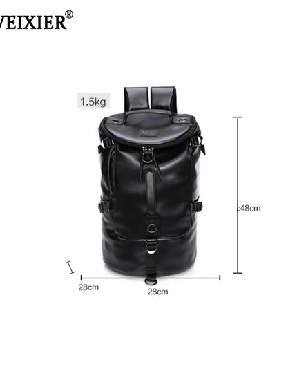 Vintage Bucket Lederrucksack Schwarz für Herren & Alltag