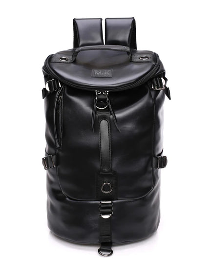 Vintage Bucket Lederrucksack Schwarz für Herren & Alltag