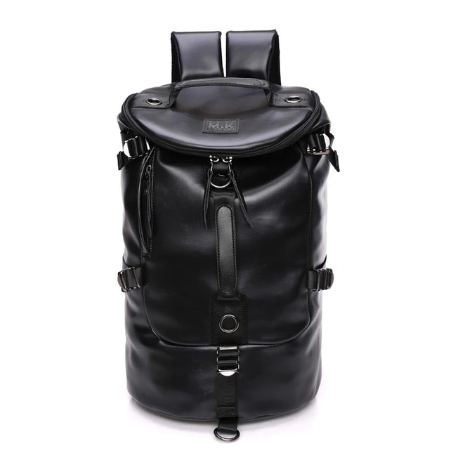 Vintage Bucket Lederrucksack Schwarz für Herren & Alltag