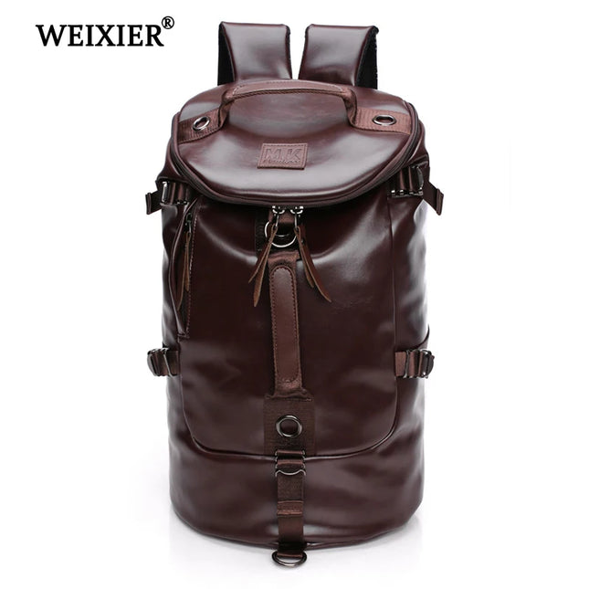 Vintage Bucket Lederrucksack Schwarz für Herren & Alltag