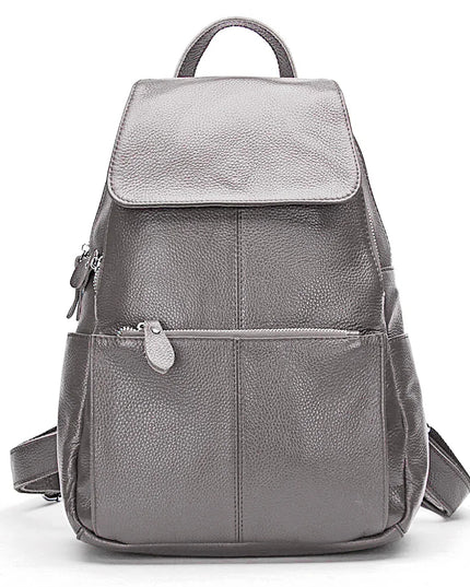 Damen Lederrucksack Weiß-Schwarz – Groß, Stilvoll und Diebstahlsicher