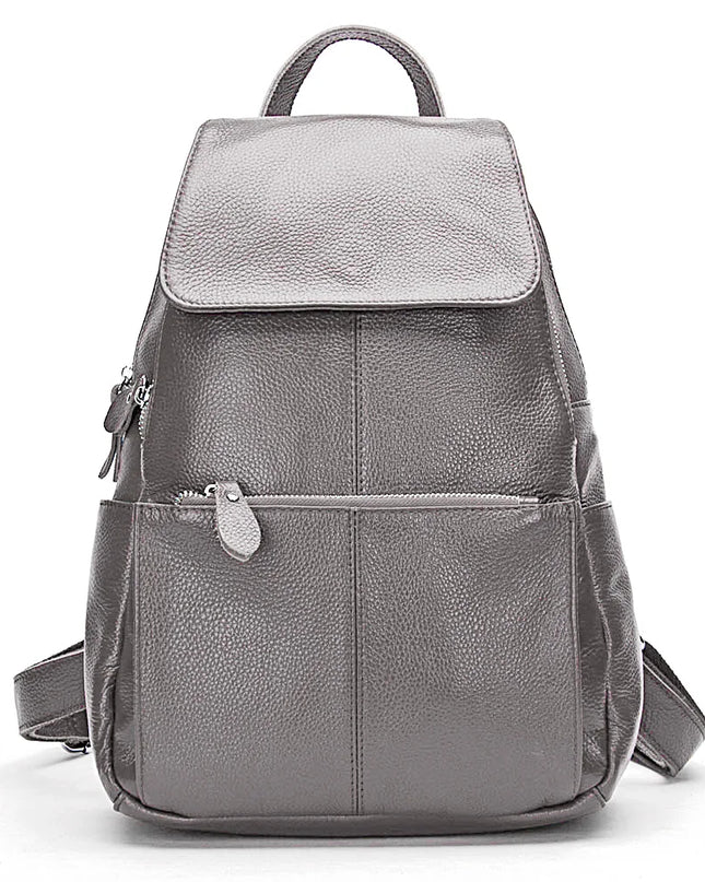 Damen Lederrucksack Weiß-Schwarz – Groß, Stilvoll und Diebstahlsicher