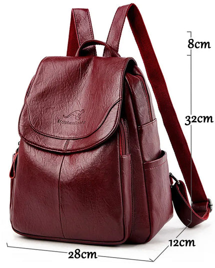 Damen Lederrucksack weich im Vintage-Stil – Ideal für Reise & Alltag