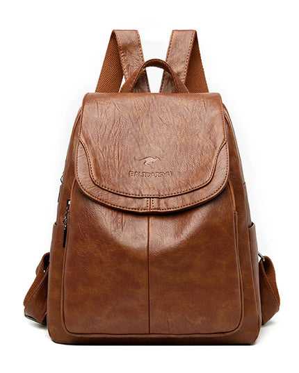 Vintage Leder Rucksack für Damen – Groß, robust & vielseitig