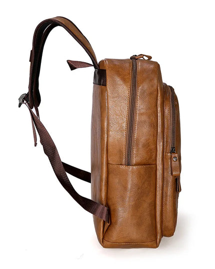 Robuster Leder-Look Rucksack für Herren & Laptop | Schule & Freizeit