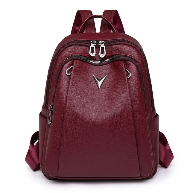 Großer Leder Rucksack für Damen – Vintage Stil für Uni & Reise