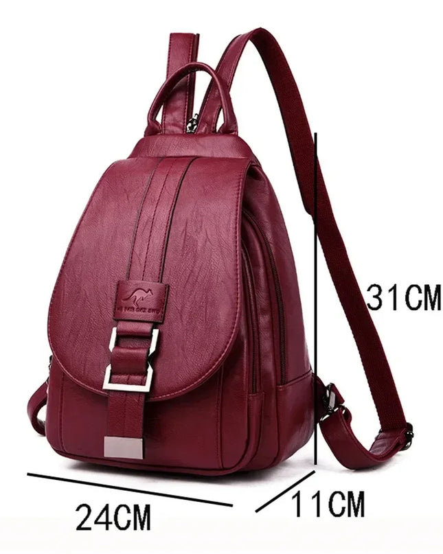 Vintage Leder Rucksack Damen – Multifunktional für Schule & Reise