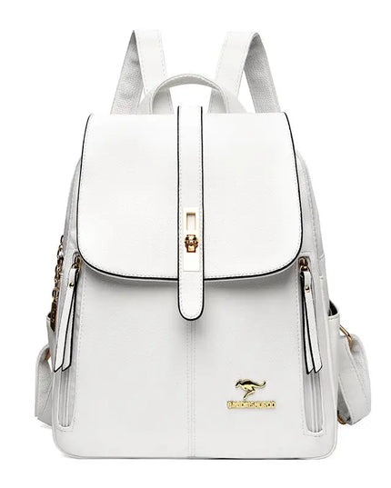 Eleganter Lederrucksack Schwarz für Damen – Vintage & Alltag