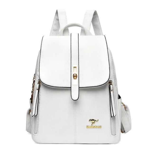 Eleganter Lederrucksack Schwarz für Damen – Vintage & Alltag
