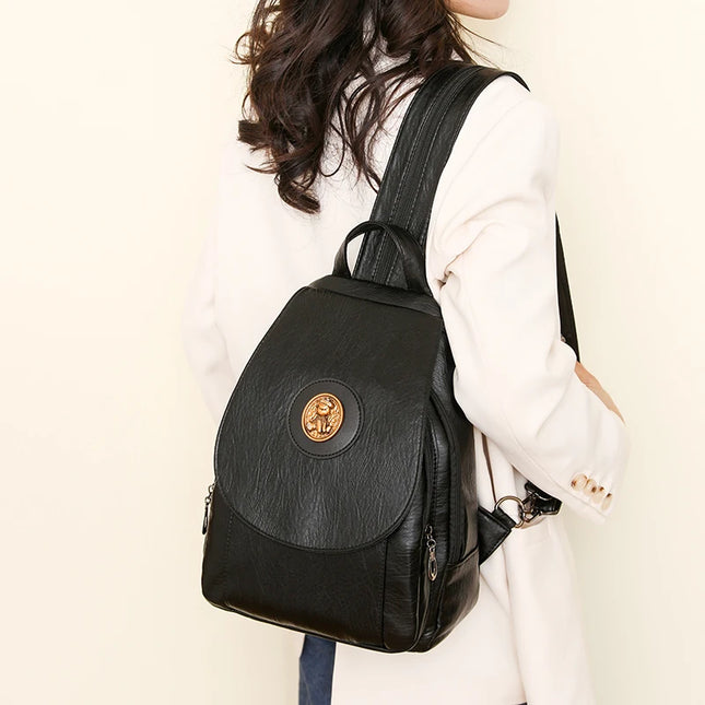 Weicher Leder Rucksack für Damen – Klein, Retro & Vielseitig