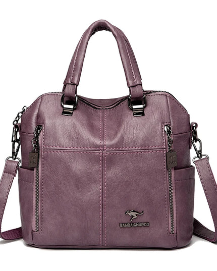 Vielseitiger Lederrucksack für Damen – Schultertasche & Reisetasche