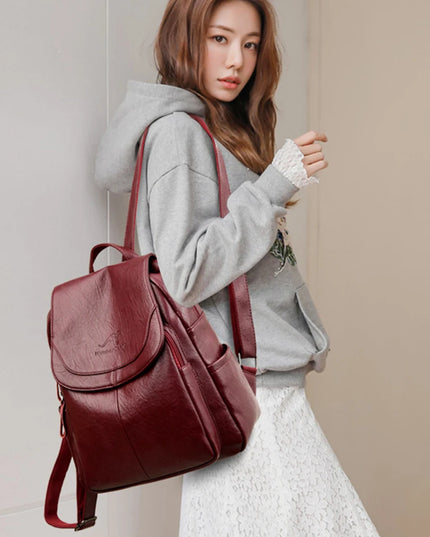 Vintage Lederrucksack für Damen – Geräumig & Stylisch