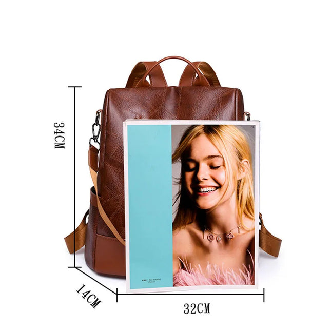 Vintage Lederrucksack für Damen – Ideal für Uni & Reise