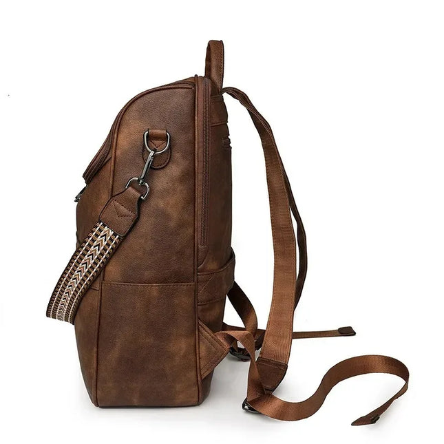 Vintage Leder Rucksack Damen – Groß, stilvoll für Uni & Reise