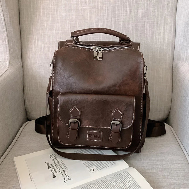 Vintage Lederrucksack für Damen – Rucksack & Schultertasche