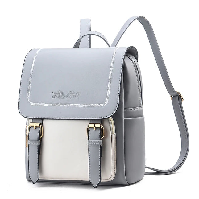 Lässiger Lederrucksack-Stil mit Reißverschluss für Schule & Alltag