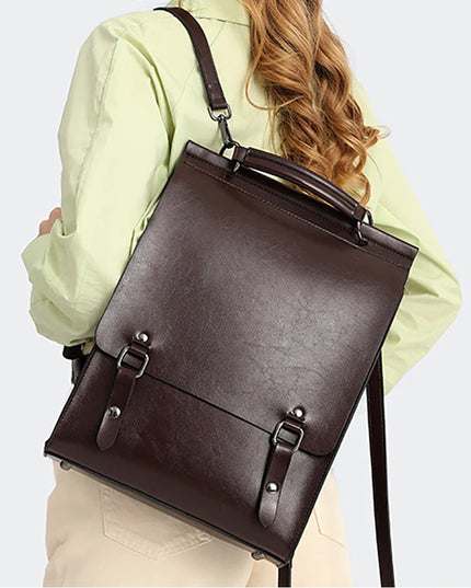 Damen Leder Rucksack – Vielseitige Umhängetasche & Laptop Daypack