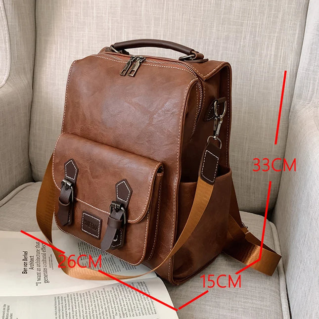 Damen Lederrucksack Vintage Stil – Ideal für Uni, Reise & Alltag