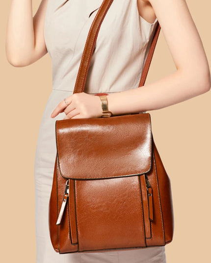 Damen Leder Rucksack – Umhängetasche & Laptop-Rucksack aus echtem Leder