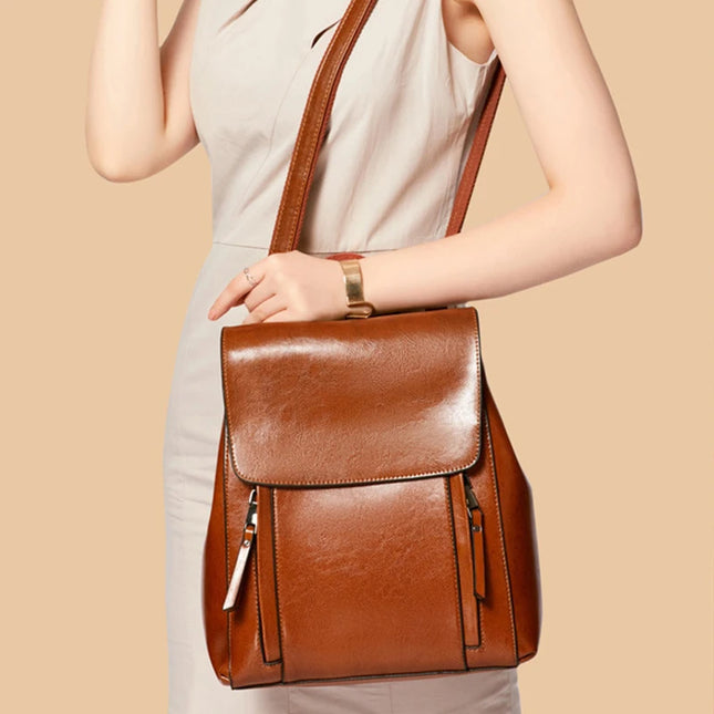 Damen Leder Rucksack – Umhängetasche & Laptop-Rucksack aus echtem Leder