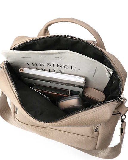 Wandelbarer Rucksack im Leder-Look für Damen – Schultertasche & Tote