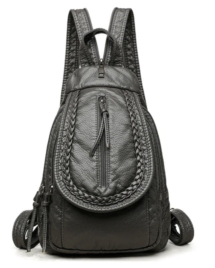 Kleiner weißer Lederrucksack für Damen – Weiches Leder & viele Fächer