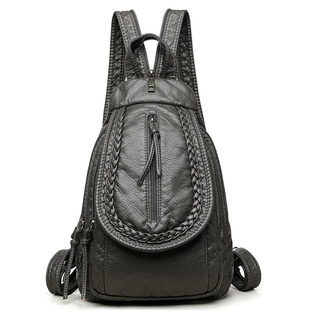 Kleiner weißer Lederrucksack für Damen – Weiches Leder & viele Fächer