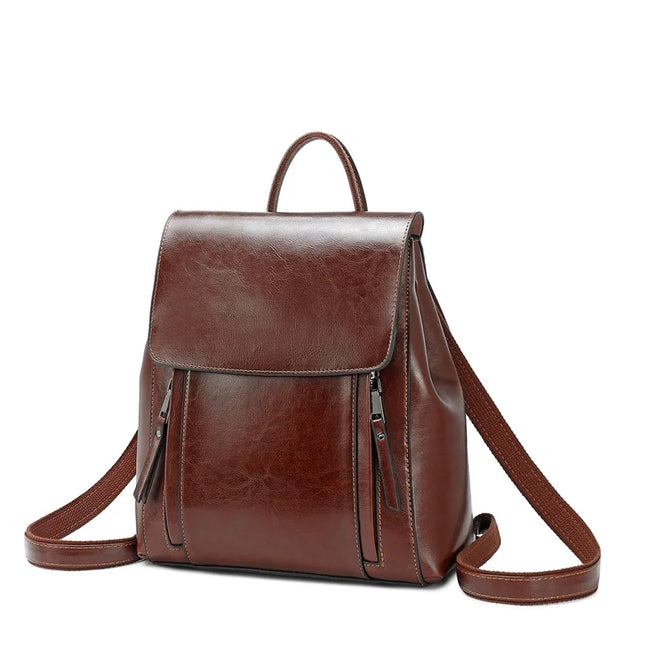 Damen Leder Rucksack & Umhängetasche – Vielseitig für Alltag & Schule