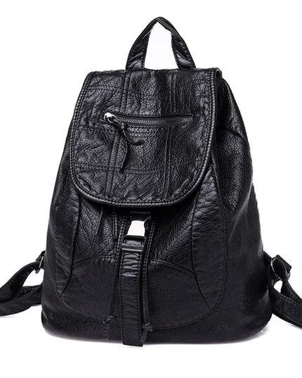 Schwarzer Leder Rucksack für Damen – Dein Begleiter für Alltag & Reise