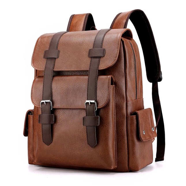 Großer Lederrucksack für Herren – Dein Laptop-Begleiter in Schwarz/Braun