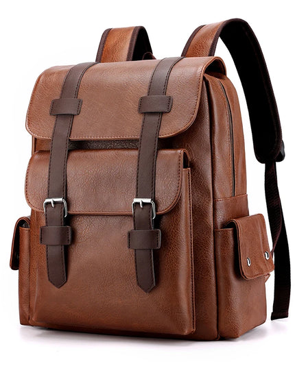 Robuster Lederrucksack für Herren & Teenager – Laptop-Fach