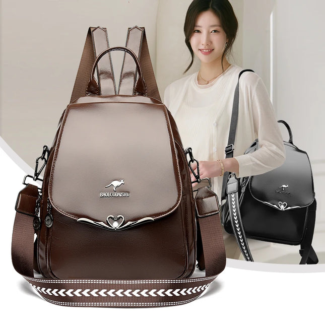Vintage Lederrucksack Damen: Geräumig & Vielseitig als Schultertasche