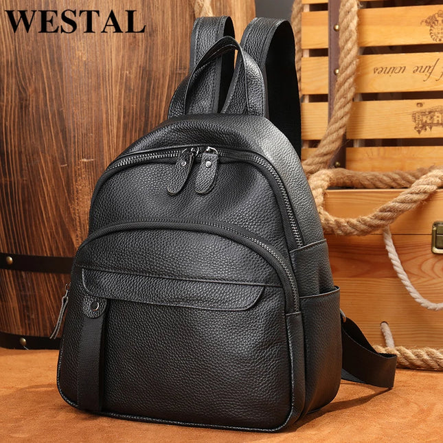 WESTAL Leder Rucksack Damen: Laptop, Schule & Diebstahlschutz