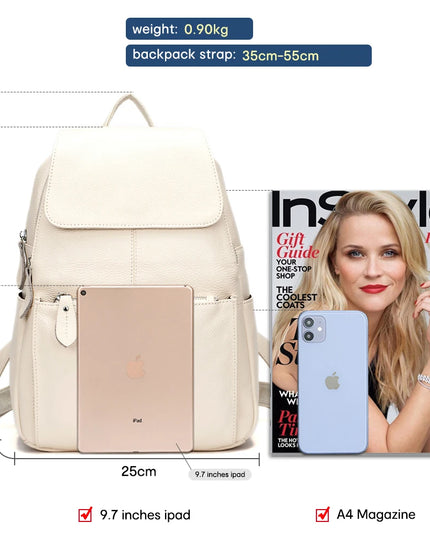Eleganter Damen Lederrucksack: Viel Platz & sicher unterwegs